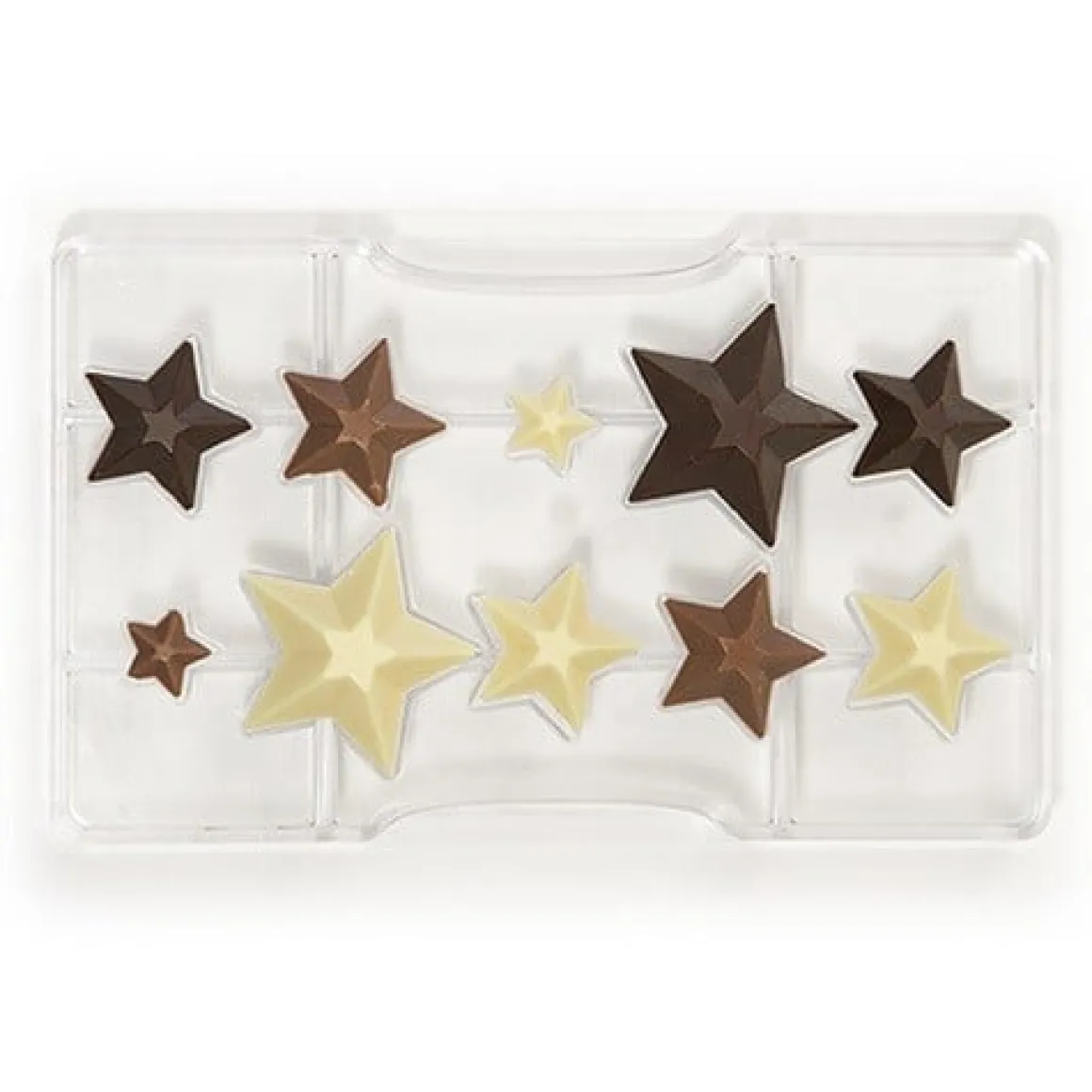 Chocolademal Sterren (10x) 2,0-3,5-5,0x4,2 cm