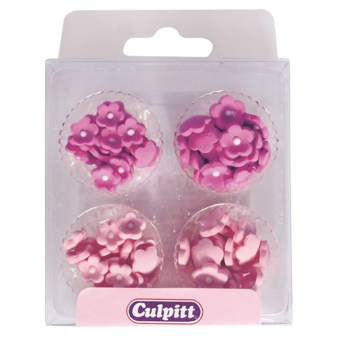 Culpitt Suikerdecoratie Bloempjes roze Ø6mm / 100st.