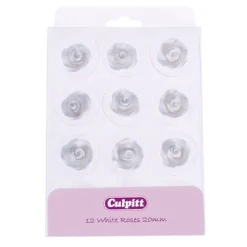 Culpitt Suikerdecoratie Rozen Wit 12st.