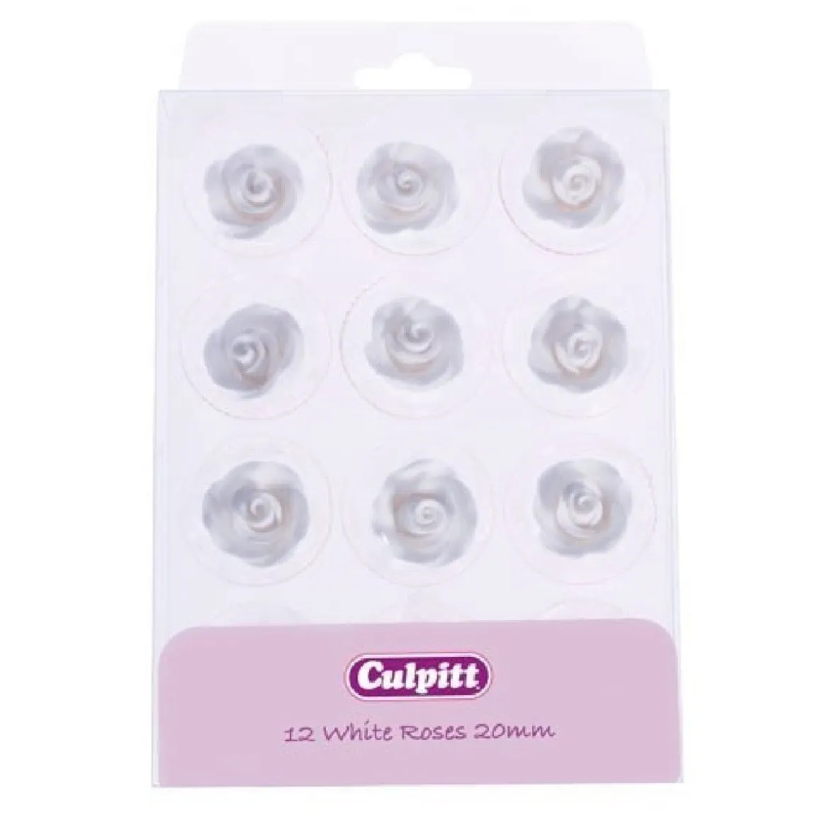 Culpitt Suikerdecoratie Rozen Wit 12st.