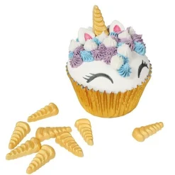 Culpitt Suikerdecoratie Unicorn Hoorn Goud 30mm 180st.