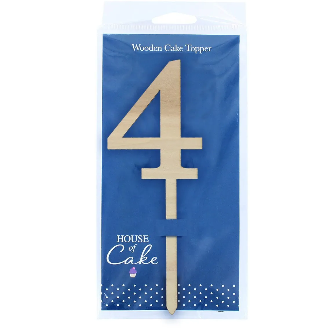 Culpitt Taarttopper Cijfer 4 Hout 63x183mm**