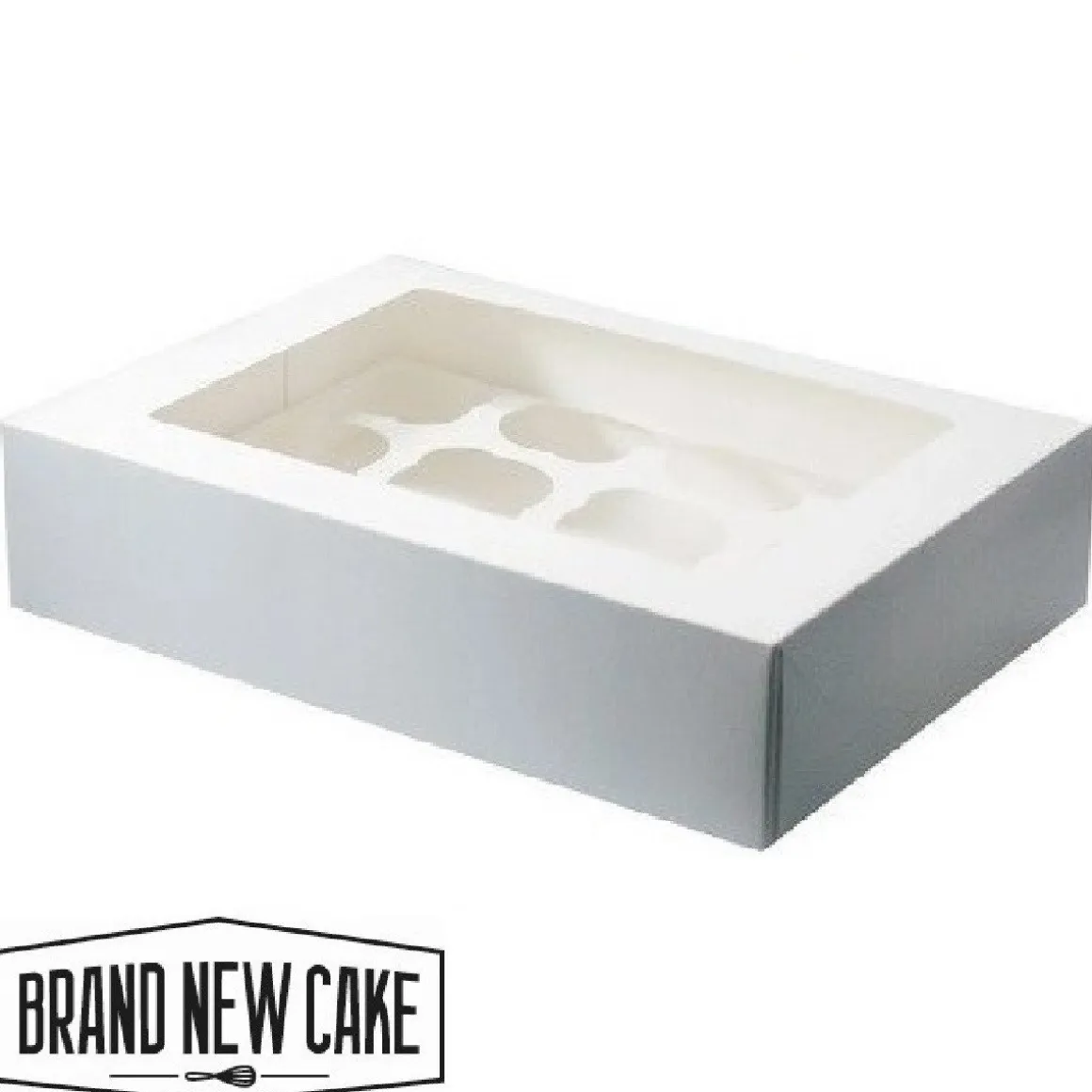 Cupcake Doosje 12 Wit (incl. tray met venster) 3st.