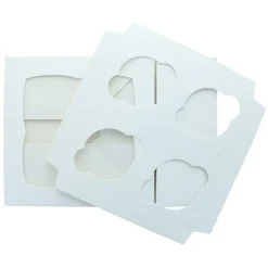 Cupcake Doosje 4 Wit (incl. tray met venster) 3st.