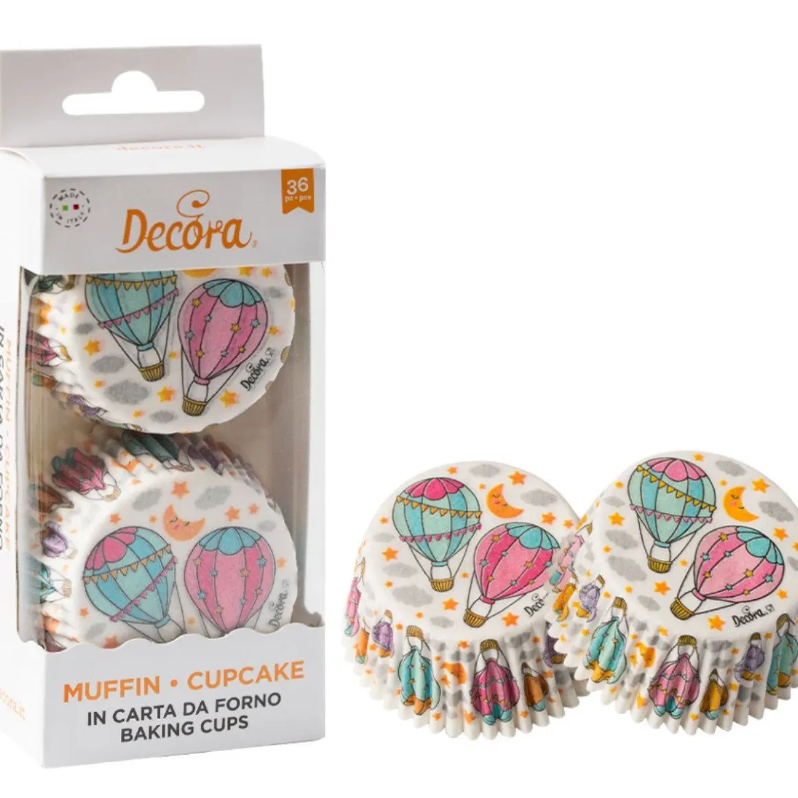 Cupcake Vormpjes Ballon Ø50x32(h)mm 36 stuks