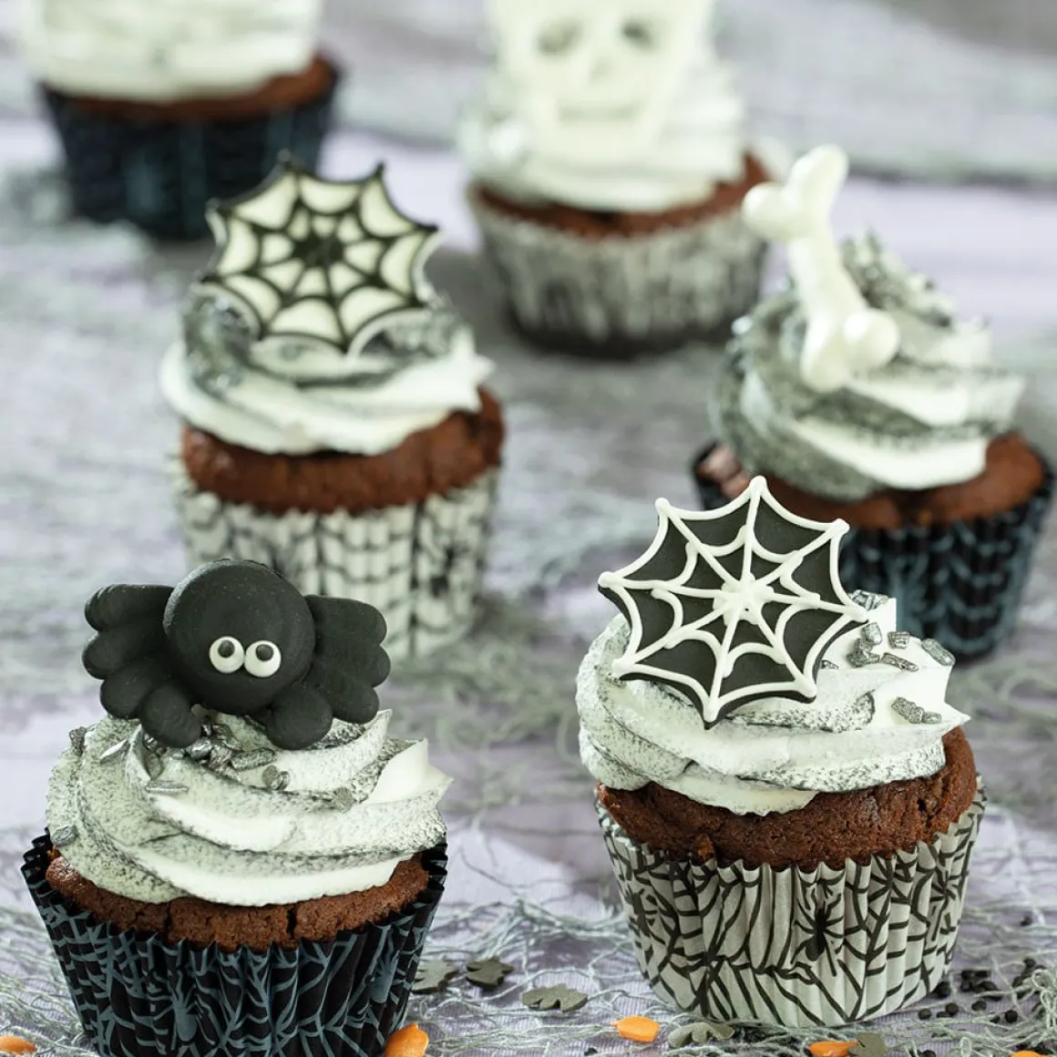 Cupcake Vormpjes Halloween Spinnenweb Ø50x32(h) cm 36 stuks
