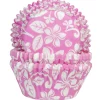 Cupcake Vormpjes HoM Aloha Bloem Roze 50x33mm. 50st.
