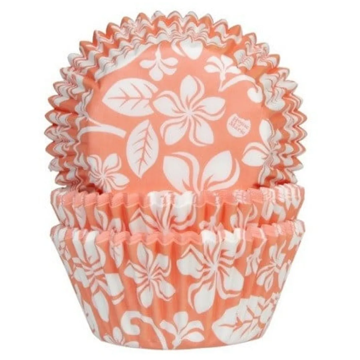 Cupcake Vormpjes HoM Aloha Bloem Abrikoos 50x33mm. 50st.