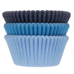 Cupcake Vormpjes HoM Blauw Assortiment 50x33mm. 75st.