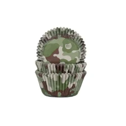 Cupcake Vormpjes HoM Camouflage Groen 50x33mm. 50st.