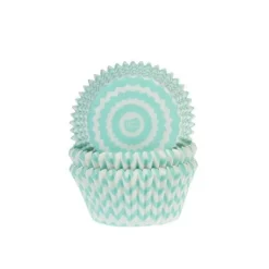 Cupcake Vormpjes HoM Chevron Mint Groen 50x33mm. 50st.**