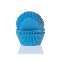 Cupcake Vormpjes HoM Cyaanblauw 50x33mm. 50st.