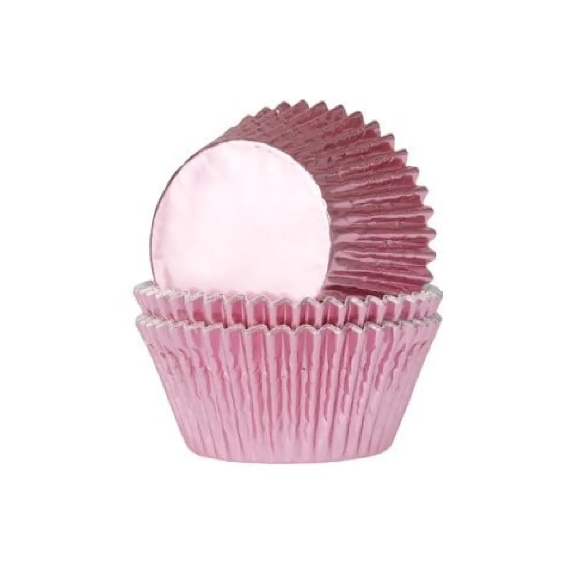 Cupcake Vormpjes HoM Folie Baby Roze 51x38mm. 24st.