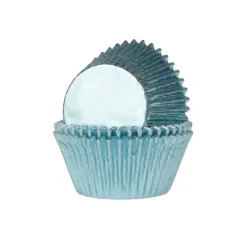 Cupcake Vormpjes HoM Folie Baby Blauw 51x38mm. 24st.