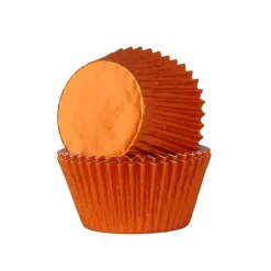 Cupcake Vormpjes HoM Folie Oranje 51x38mm. 24st.