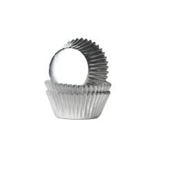 Cupcake Vormpjes HoM MINI Folie Zilver 35x21mm. 36st.