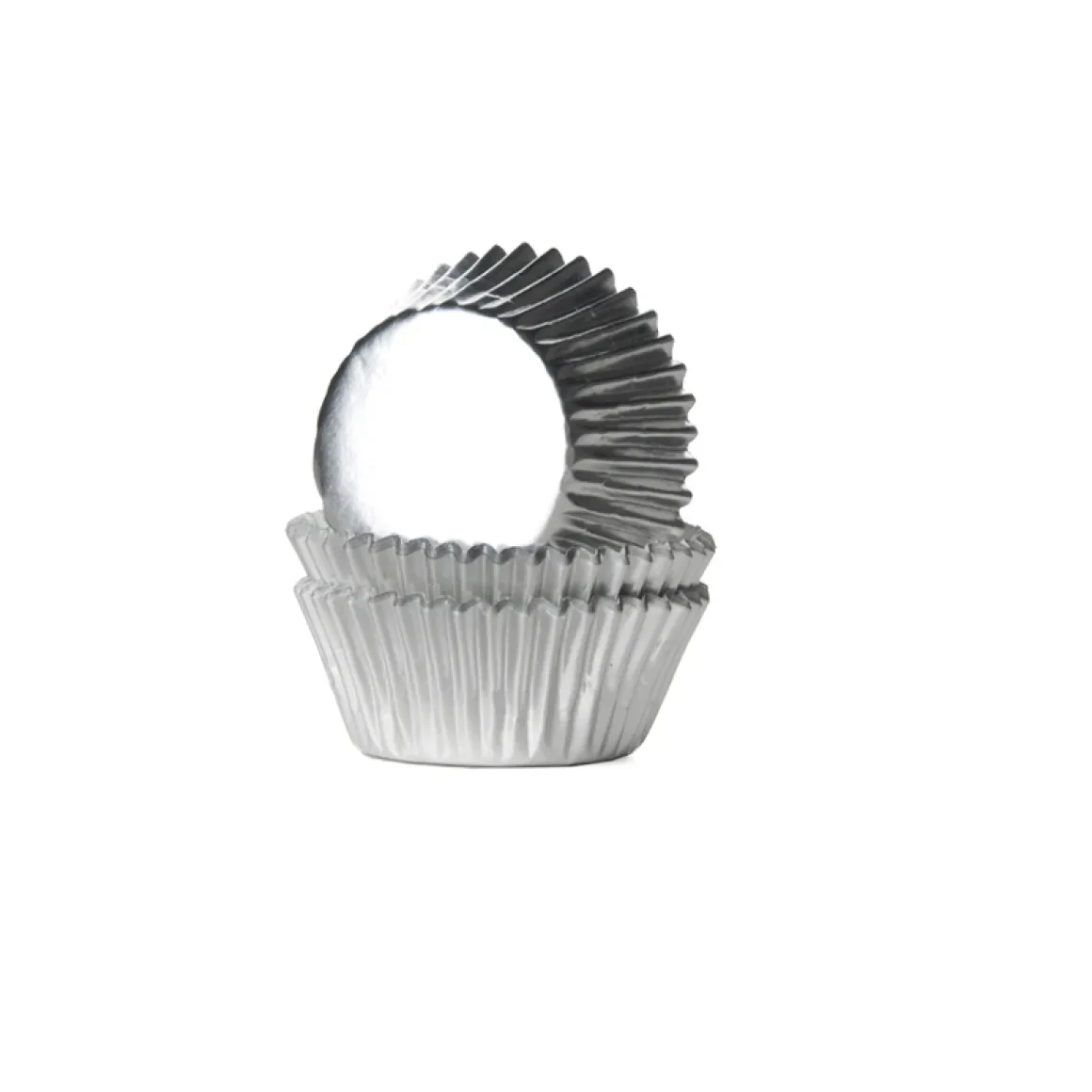 Cupcake Vormpjes HoM MINI Folie Zilver 35x21mm. 36st.