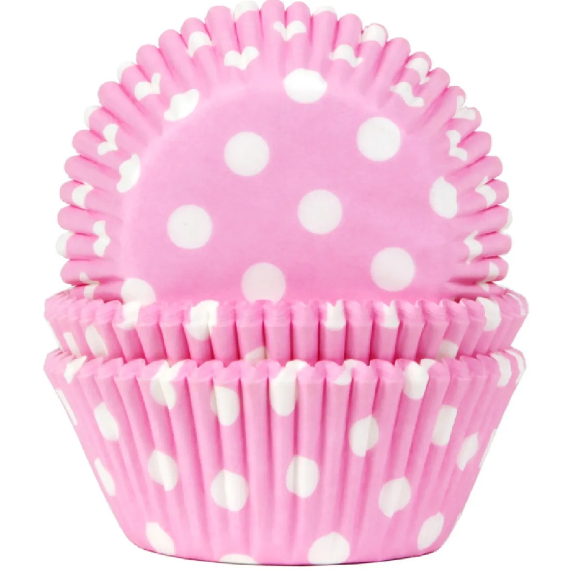 Cupcake Vormpjes HoM Polkadot Roze 50x33mm. 50st.