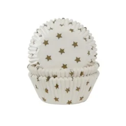Cupcake Vormpjes HoM Sterren Goud 50x33mm. 50st.