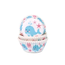 Cupcake Vormpjes HoM Walvis (Gender Reveal) 50x33mm. 50st.