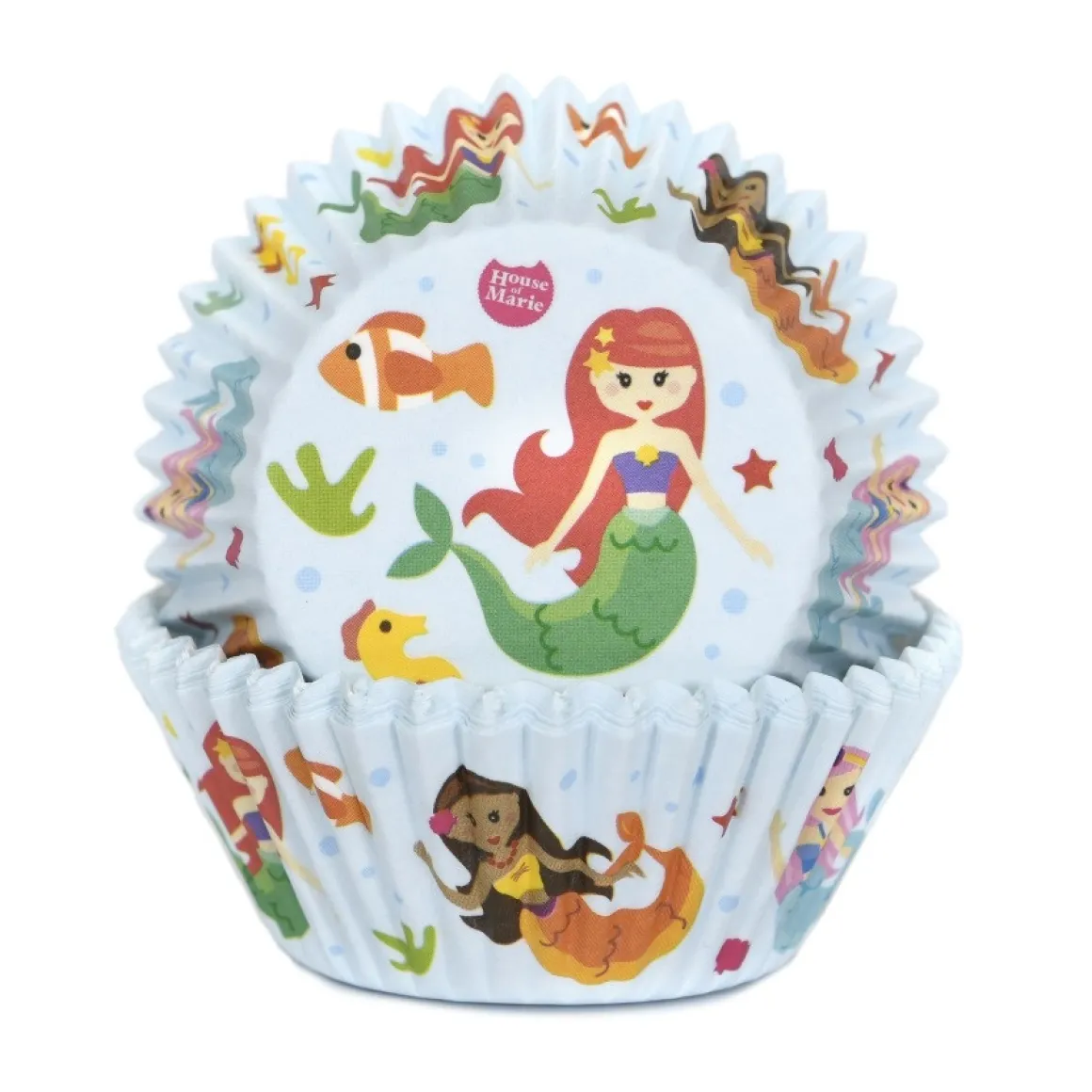 Cupcake Vormpjes HoM Zeemeermin 50x33mm. 50st.