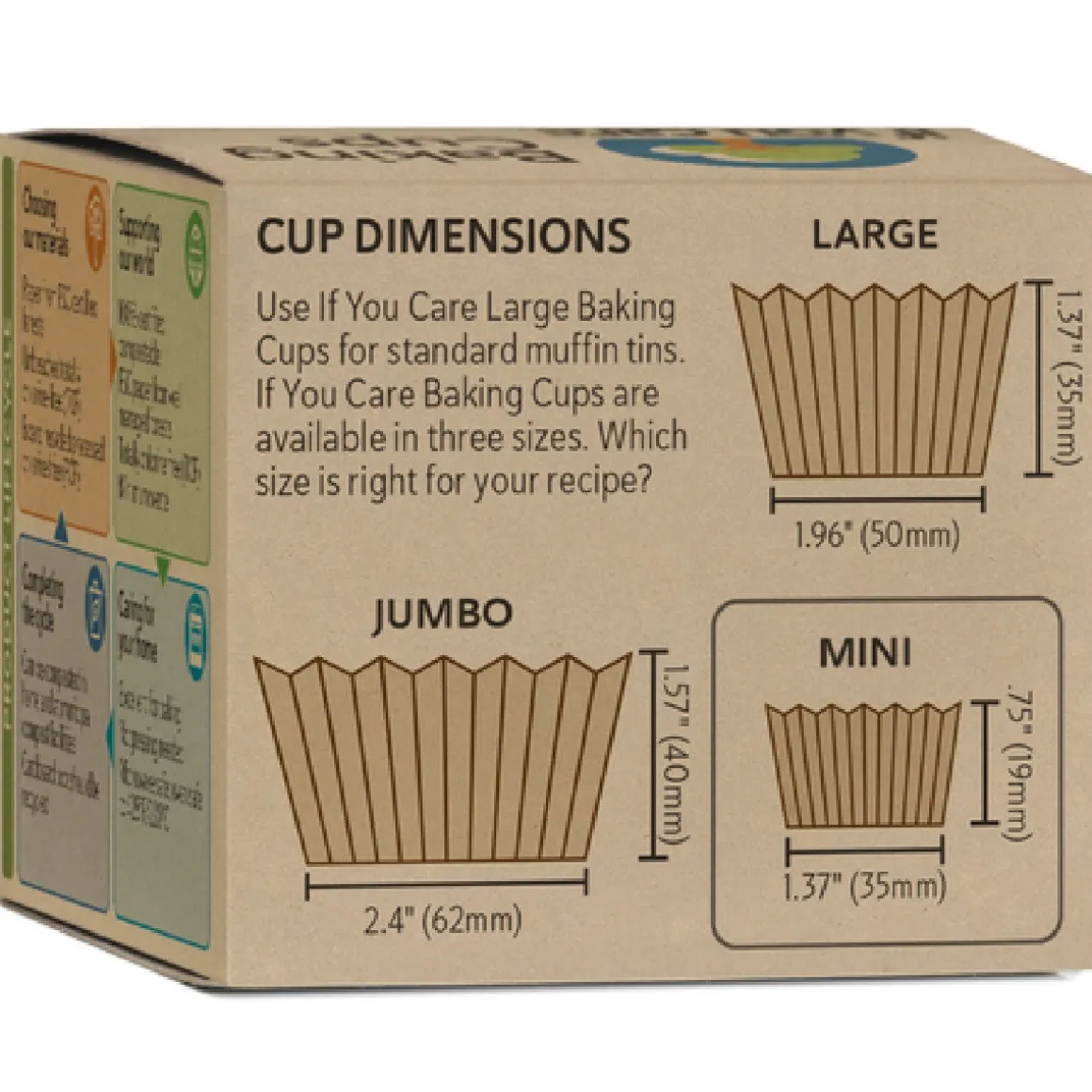 Cupcake Vormpjes Kraft Mini Ongebleekt 35x19mm 90st.