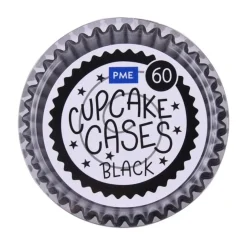 Cupcake Vormpjes PME Zwart 60 stuks