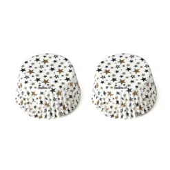Cupcake Vormpjes Sterren Goud/Zwart Ø50x32(h) mm 36 stuks