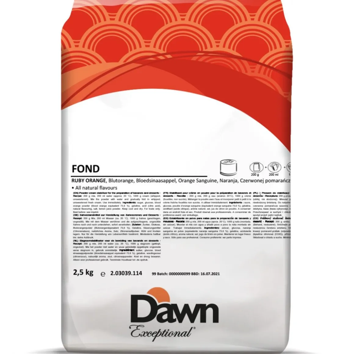Dawn Fond Bloedsinaasappel Bavarois 2,5kg