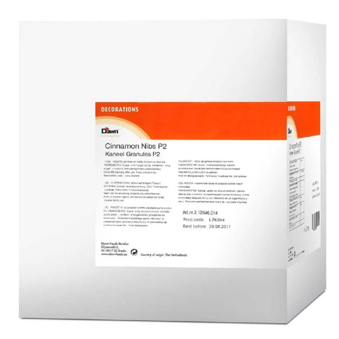 Dawn Parelsuiker Granules Kaneelsmaak 5kg
