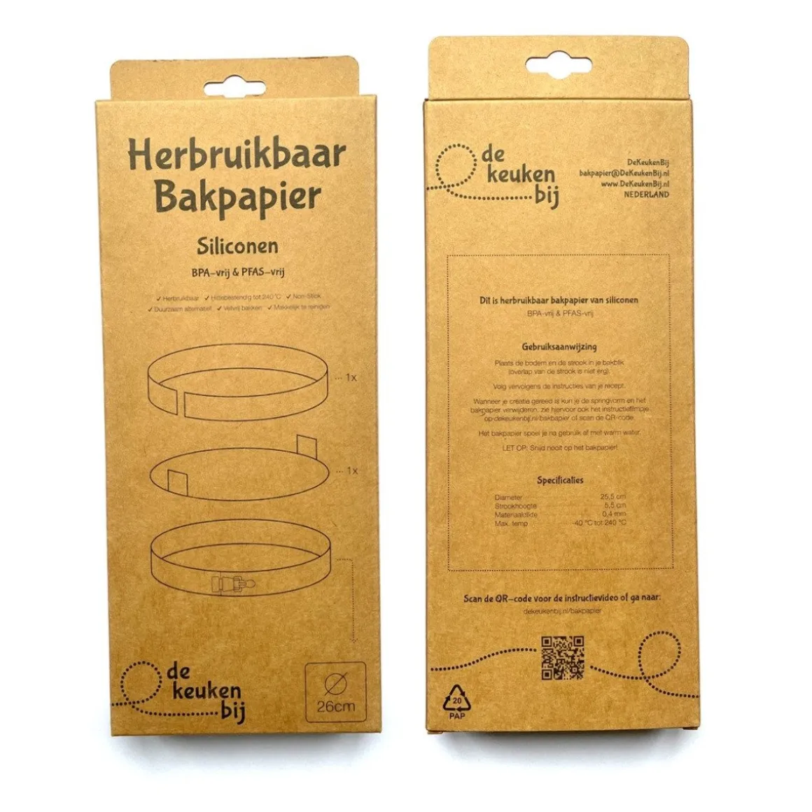 De KeukenBij Herbruikbaar Bakpapier Rond Siliconen Ø26cm