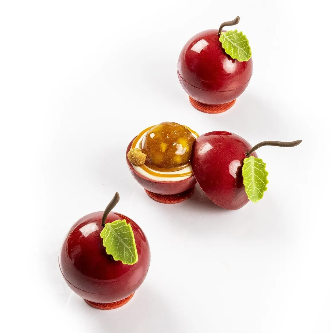 Dobla Chocoladedecoratie Gebogen Blad Groen (144 stuks)