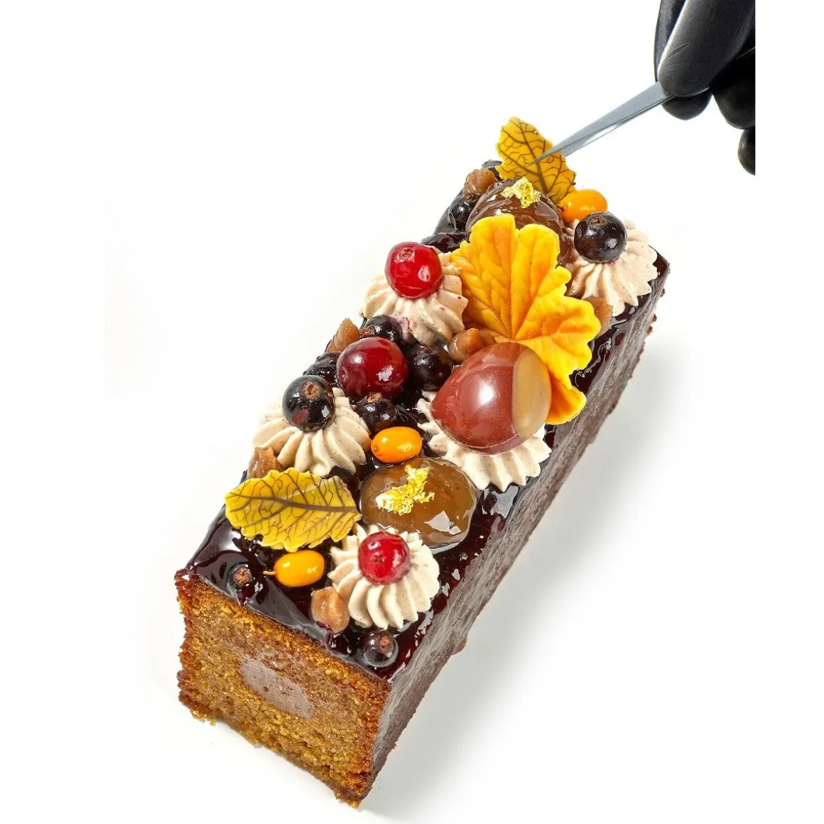 Dobla Chocoladedecoratie Gebogen Blad Geel (144 stuks)