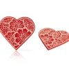 Dobla Chocoladedecoratie Lace Hart Rood / Wit (96 stuks)