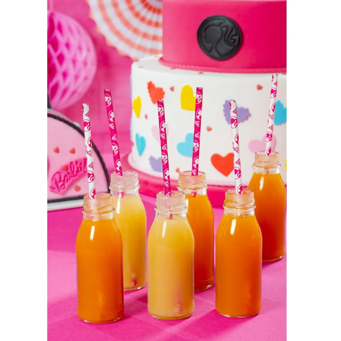 Drinkrietjes Papier Barbie 80st.