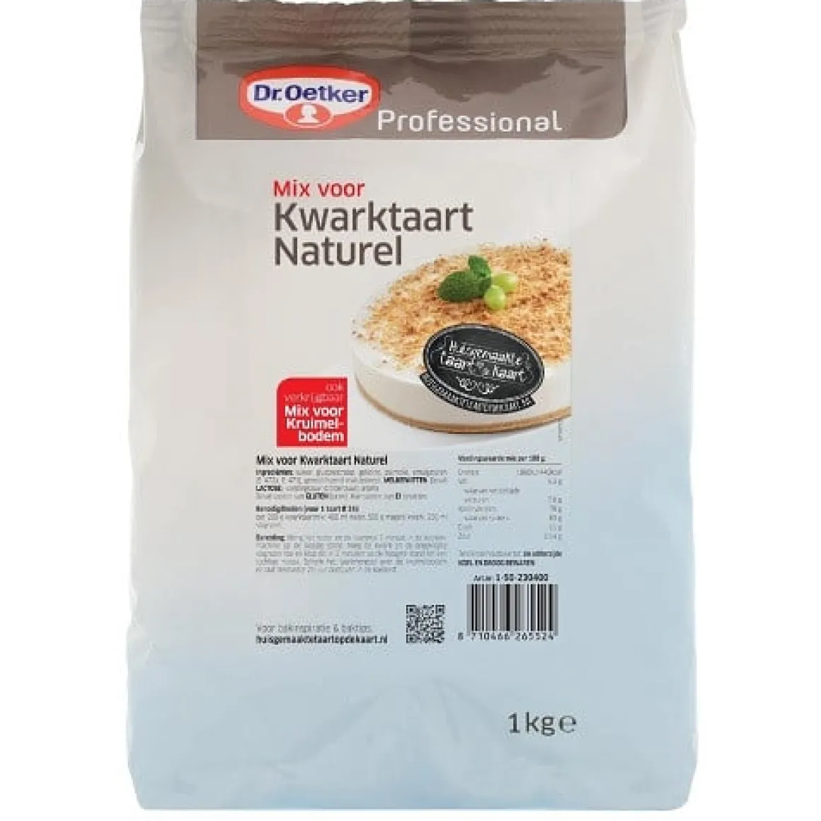 Dr.Oetker Prof. Kwarktaart Naturel mix 1kg