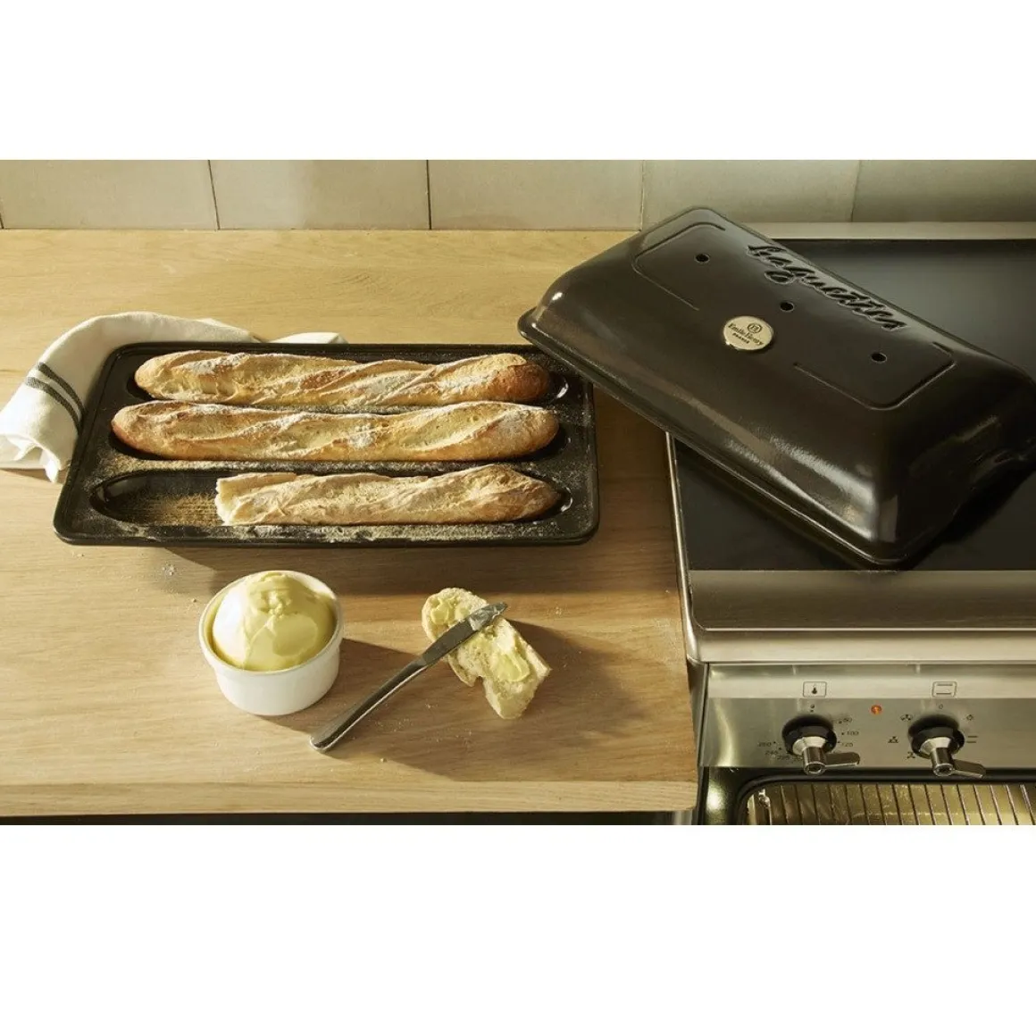 Emile Henry Baguettesvorm Fusain 39x24cm