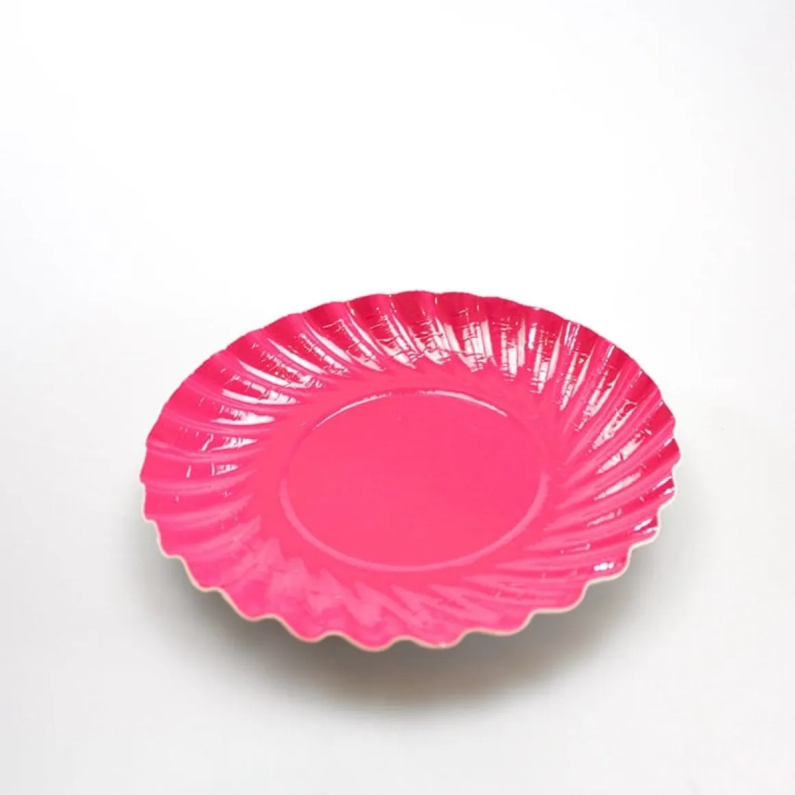 Gebaksschoteltje Rond Ribbel Fuchsia Ø8,8cm 100st.