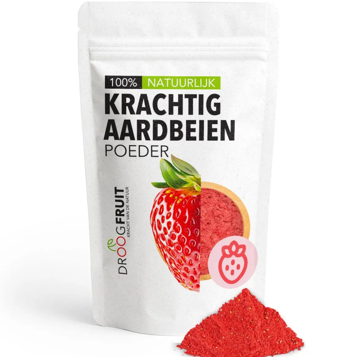 Gevriesdroogd Aardbei Poeder Krachtig 80g