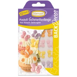 Günthart Suikerdecoratie Vlinders Pastel 12st.