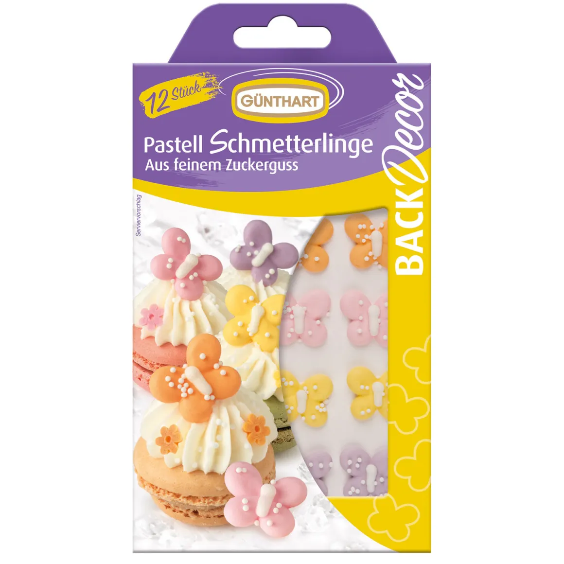 Günthart Suikerdecoratie Vlinders Pastel 12st.