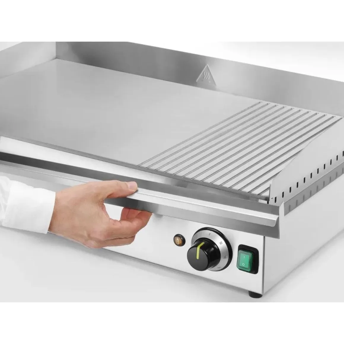 Hendi Bakplaat 1/3 geribbeld 220V/3500W