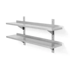 Hendi Dubbel verstelbare wandplank + 2 stalen beugels 120cm