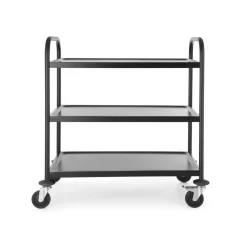 Hendi Serveerwagen mat zwart 3 plateaus