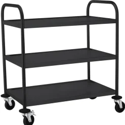 Hendi Serveerwagen mat zwart 3 plateaus