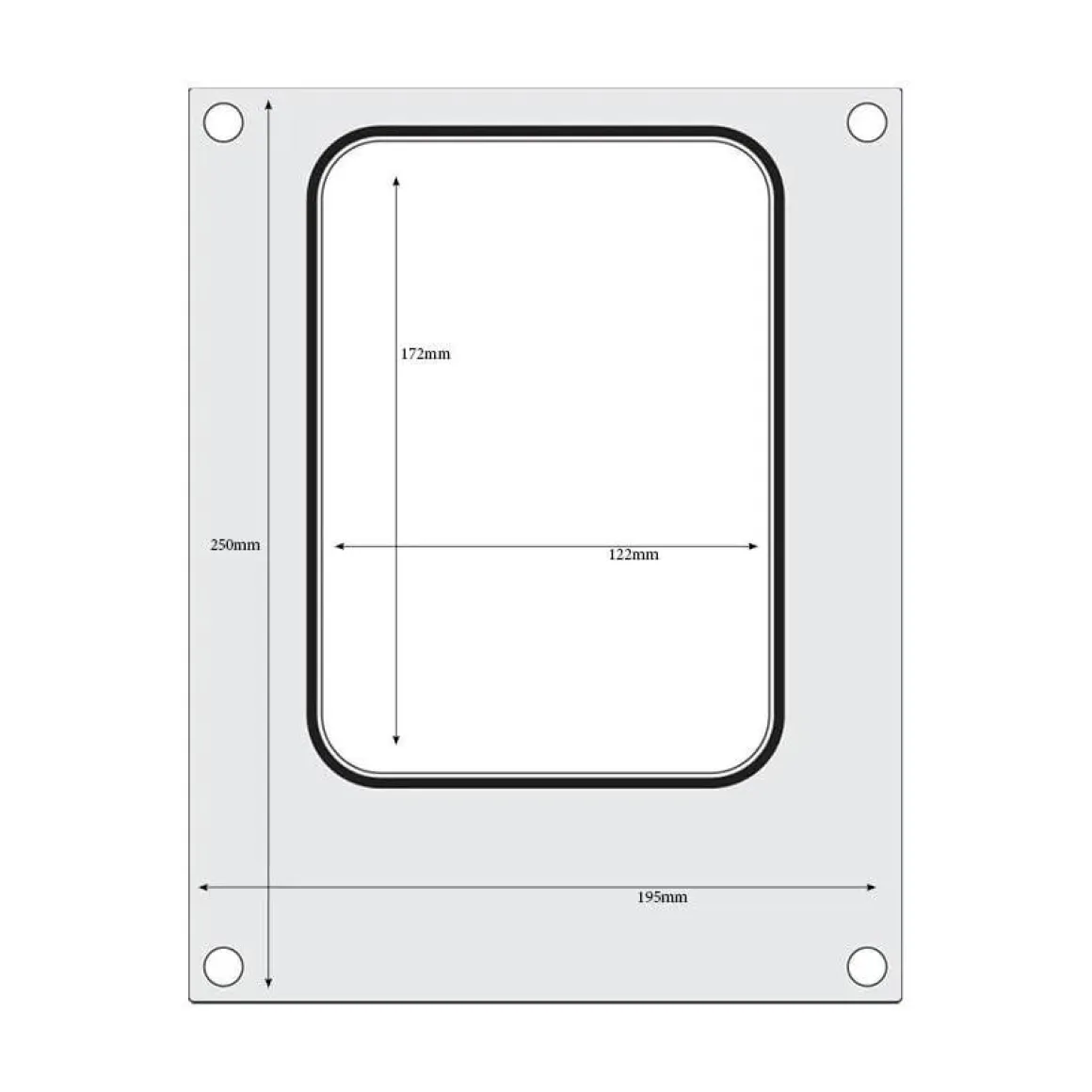 Hendi Traysealer matrix container 187x137 mm