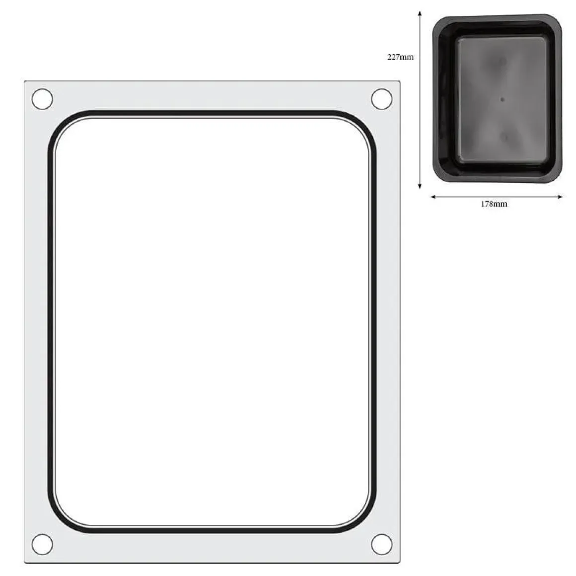Hendi Traysealer matrix container 227x178 mm