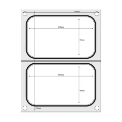 Hendi Traysealer matrix 2x container 178x113 mm