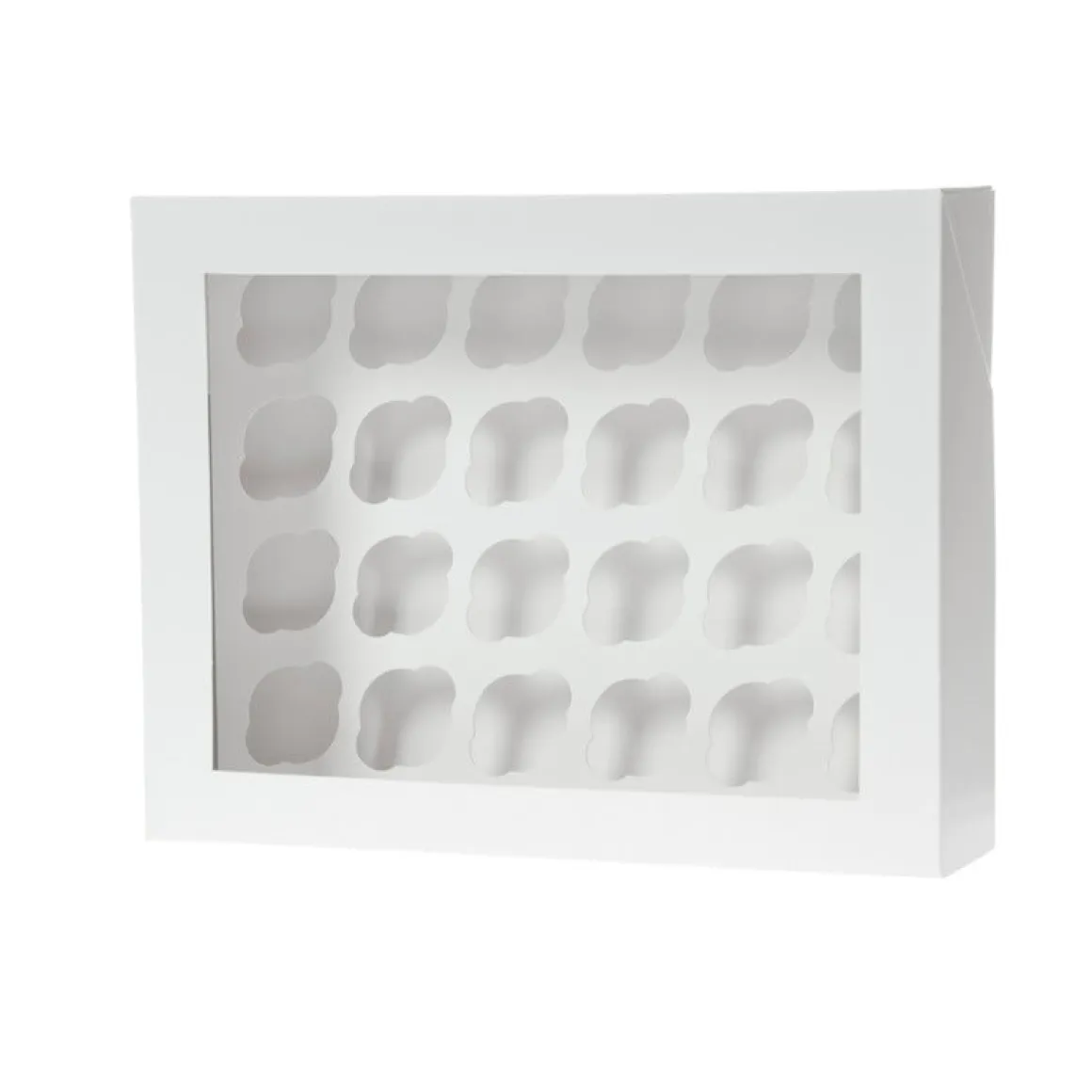 HoM Cupcake Doosje 24 MINI Wit (incl. tray met venster) 2st.