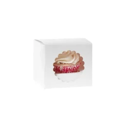 HoM Cupcake Doosje 1 Wit (incl. tray met venster) 100st.